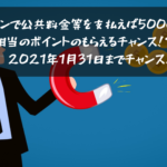 ローソンで公共料金等を支払えば50000円相当のポイントのもらえるチャンス！？※2021年1月31日までチャンス！